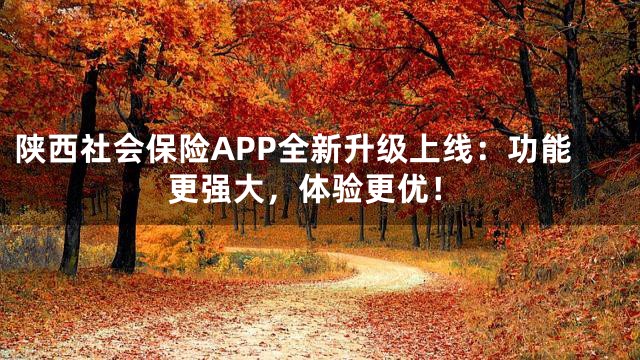 陕西社会保险APP全新升级上线：功能更强大，体验更优！