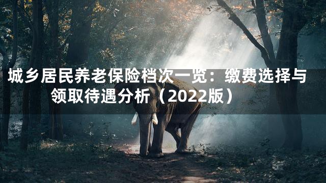 城乡居民养老保险档次一览：缴费选择与领取待遇分析（2022版）