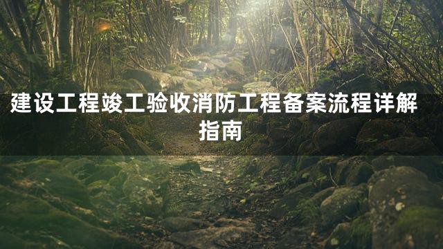 建设工程竣工验收消防工程备案流程详解指南