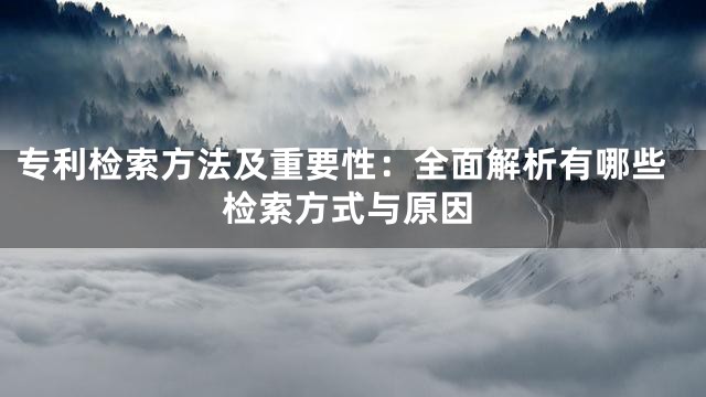 专利检索方法及重要性：全面解析有哪些检索方式与原因
