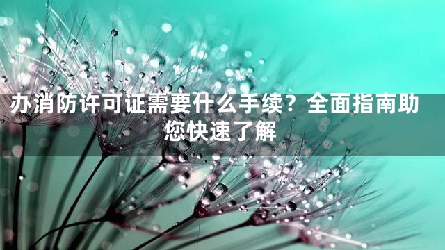 办消防许可证需要什么手续？全面指南助您快速了解