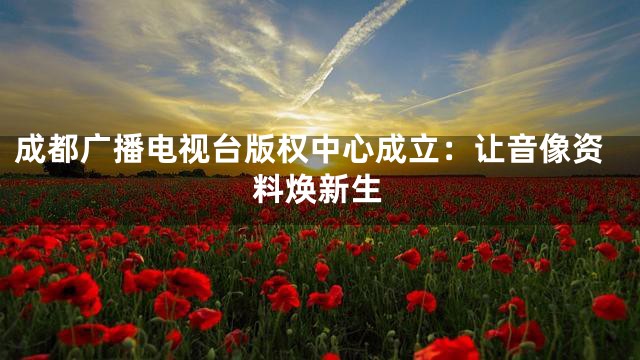 成都广播电视台版权中心成立：让音像资料焕新生