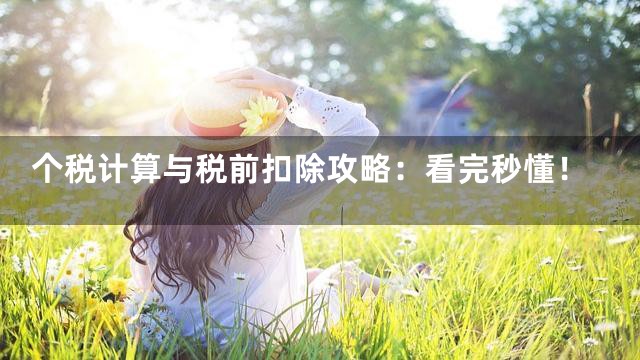 个税计算与税前扣除攻略：看完秒懂！