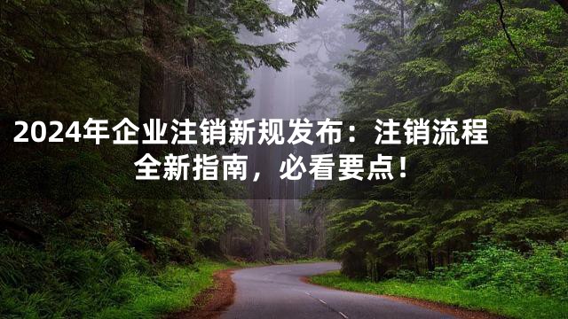 2024年企业注销新规发布：注销流程全新指南，必看要点！