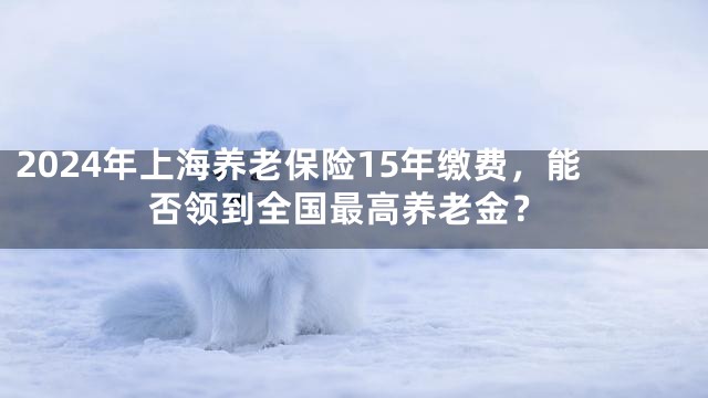 2024年上海养老保险15年缴费，能否领到全国最高养老金？