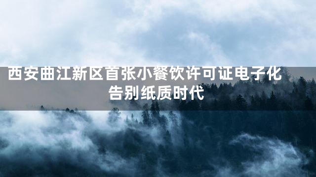 西安曲江新区首张小餐饮许可证电子化 告别纸质时代