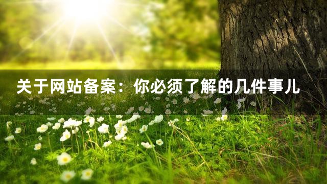 关于网站备案：你必须了解的几件事儿