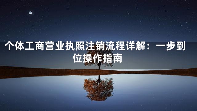 个体工商营业执照注销流程详解：一步到位操作指南