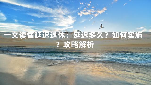 一文读懂延迟退休：延迟多久？如何实施？攻略解析