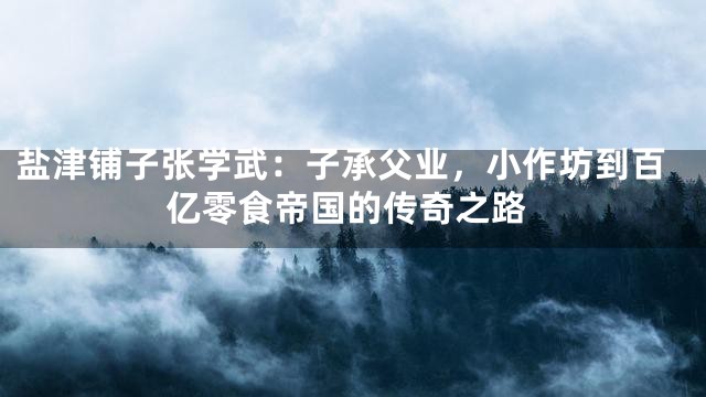 盐津铺子张学武：子承父业，小作坊到百亿零食帝国的传奇之路