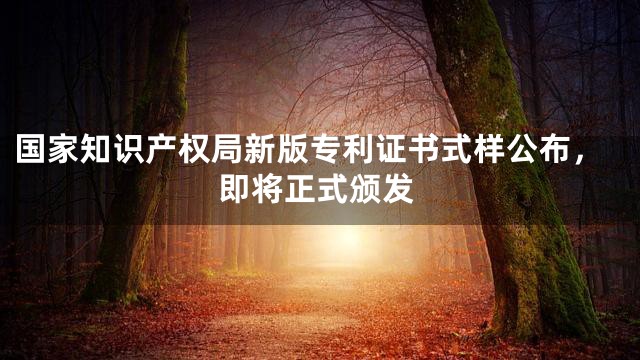 国家知识产权局新版专利证书式样公布，即将正式颁发