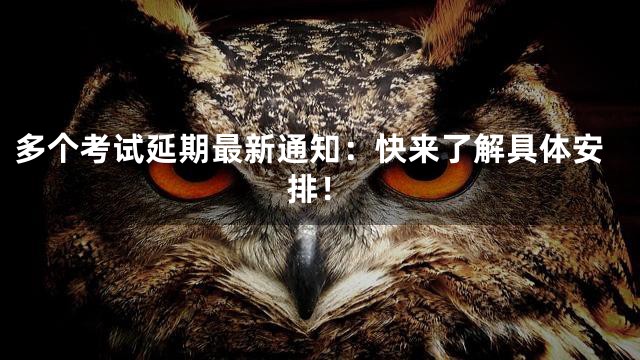 多个考试延期最新通知：快来了解具体安排！