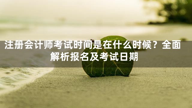 注册会计师考试时间是在什么时候？全面解析报名及考试日期