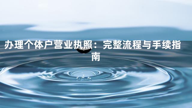 办理个体户营业执照：完整流程与手续指南