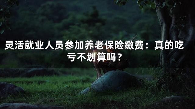 灵活就业人员参加养老保险缴费：真的吃亏不划算吗？