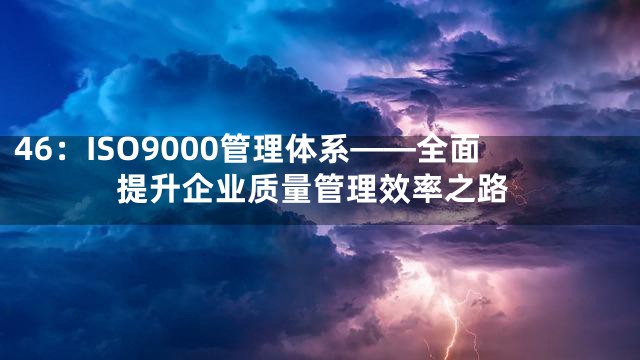 46：ISO9000管理体系——全面提升企业质量管理效率之路