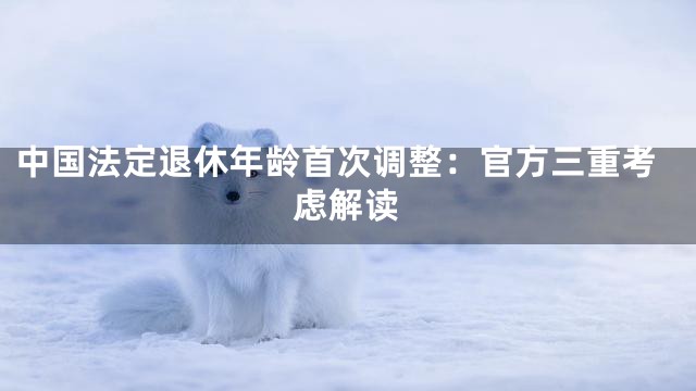 中国法定退休年龄首次调整：官方三重考虑解读