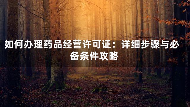 如何办理药品经营许可证：详细步骤与必备条件攻略