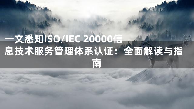 一文悉知ISO/IEC 20000信息技术服务管理体系认证：全面解读与指南