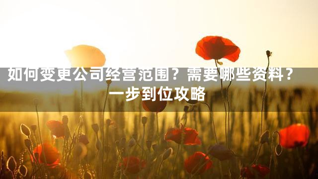 如何变更公司经营范围？需要哪些资料？一步到位攻略