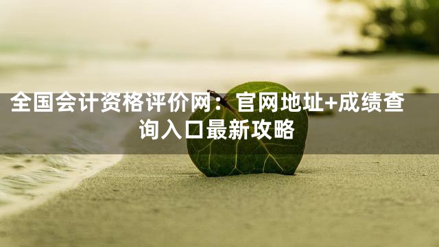 全国会计资格评价网：官网地址+成绩查询入口最新攻略