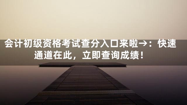 会计初级资格考试查分入口来啦→：快速通道在此，立即查询成绩！