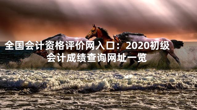 全国会计资格评价网入口：2020初级会计成绩查询网址一览