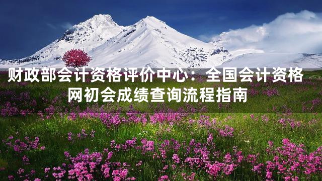 财政部会计资格评价中心：全国会计资格网初会成绩查询流程指南