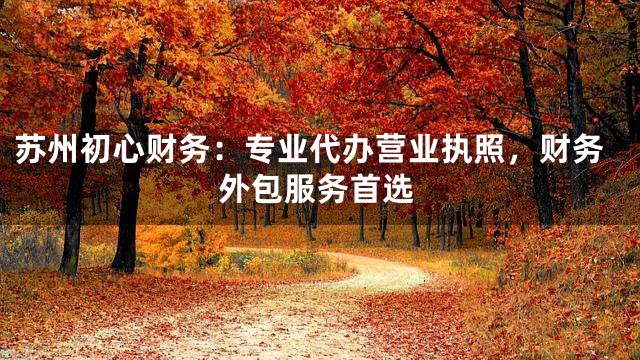 苏州初心财务：专业代办营业执照，财务外包服务首选