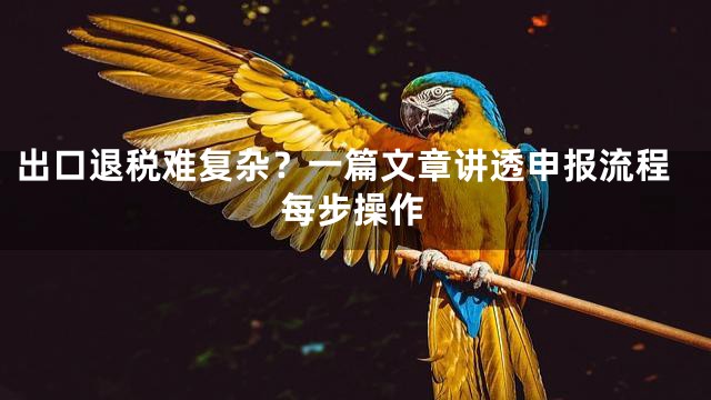 出口退税难复杂？一篇文章讲透申报流程每步操作