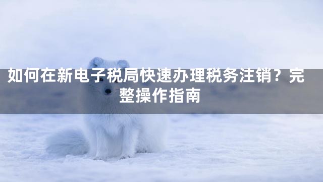如何在新电子税局快速办理税务注销？完整操作指南