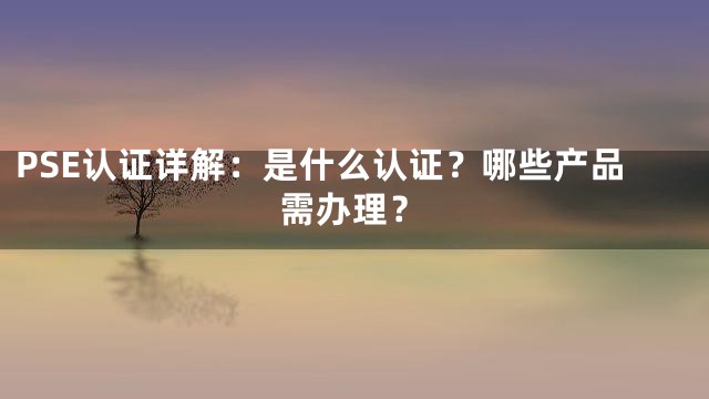 PSE认证详解：是什么认证？哪些产品需办理？