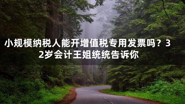 小规模纳税人能开增值税专用发票吗？32岁会计王姐统统告诉你