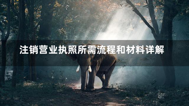 注销营业执照所需流程和材料详解