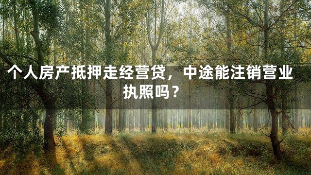 个人房产抵押走经营贷，中途能注销营业执照吗？