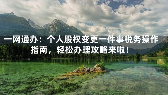 一网通办：个人股权变更一件事税务操作指南，轻松办理攻略来啦！