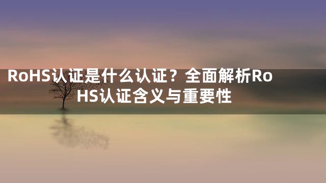 RoHS认证是什么认证？全面解析RoHS认证含义与重要性