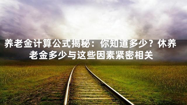 养老金计算公式揭秘：你知道多少？休养老金多少与这些因素紧密相关