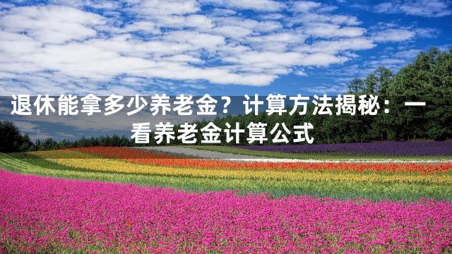 退休能拿多少养老金？计算方法揭秘：一看养老金计算公式