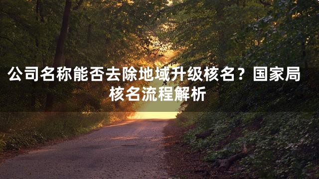 公司名称能否去除地域升级核名？国家局核名流程解析