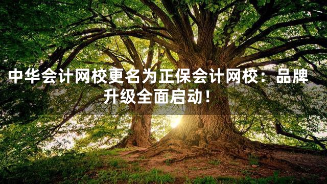 中华会计网校更名为正保会计网校：品牌升级全面启动！