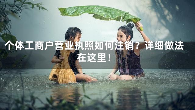 个体工商户营业执照如何注销？详细做法在这里！