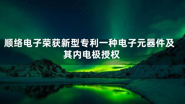顺络电子荣获新型专利一种电子元器件及其内电极授权