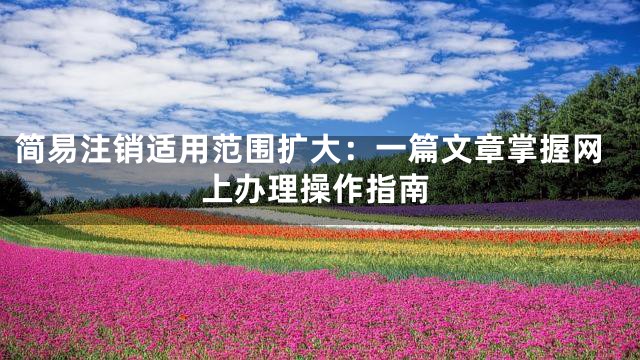 简易注销适用范围扩大：一篇文章掌握网上办理操作指南