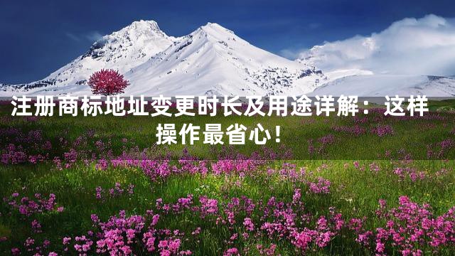 注册商标地址变更时长及用途详解：这样操作最省心！