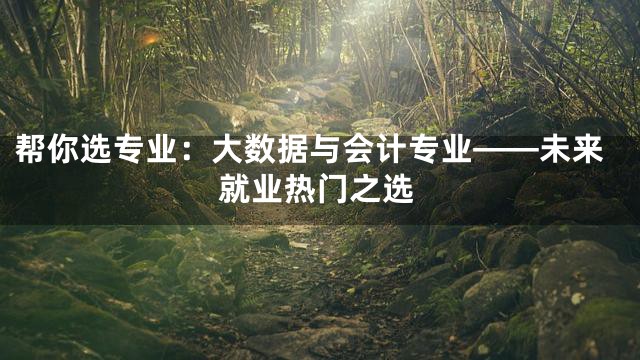 帮你选专业：大数据与会计专业——未来就业热门之选