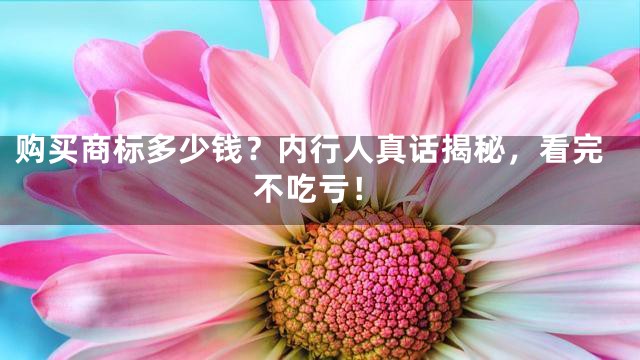 购买商标多少钱？内行人真话揭秘，看完不吃亏！