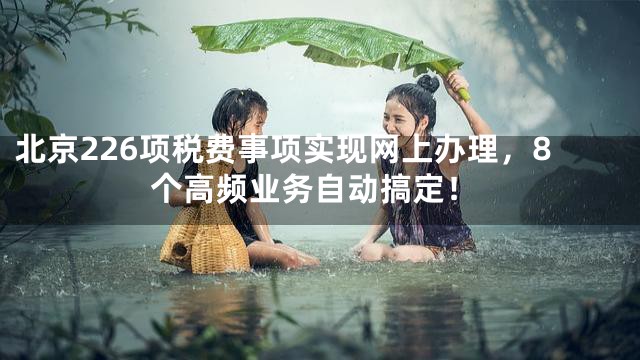 北京226项税费事项实现网上办理，8个高频业务自动搞定！