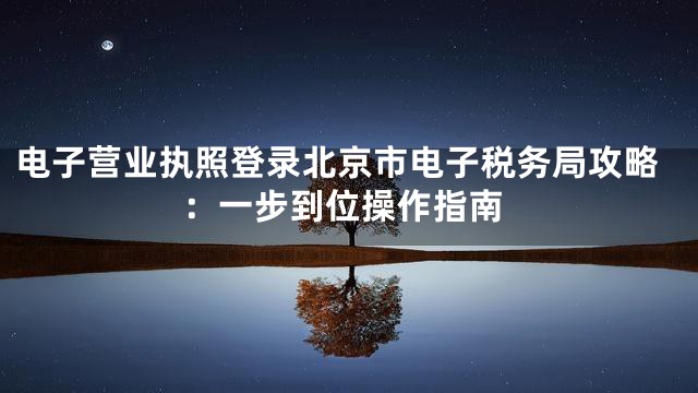 电子营业执照登录北京市电子税务局攻略：一步到位操作指南