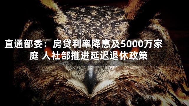 直通部委：房贷利率降惠及5000万家庭 人社部推进延迟退休政策